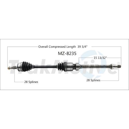 Surtrack Axle Cv Axle Shaft, Mz-8235 MZ-8235